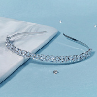 Serre-tête de mariée élégant en zircon pour femme, accessoire capillaire étincelant pour mariages et banquets
