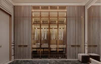 Armoire de Chambre Personnalisée Moderne Dressing Placard Miroir en Verre Bois Brillant