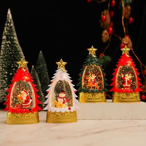 New LED Plastic Inject Water Christmas <b>Tree</b> <b>Lights</b> Snowman Gift Decorations Snowflake Music Box <b>Light</b> up - Product Image 1