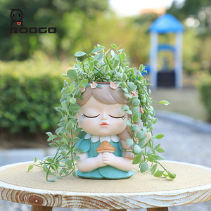 Chậu hoa hình cô gái có cánh bằng nhựa, chậu gốm dễ thương, thân thiện với môi trường, có lỗ thoát nước, chậu vui nhộn dành cho vườn và chậu trồng cây - Product Image 3