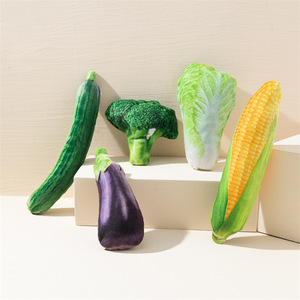 Jouets réalistes pour chats en forme de légumes avec herbe à chat, maïs, chou, brocoli, aubergine, jouet à mâcher pour animaux de compagnie - Product Image 1