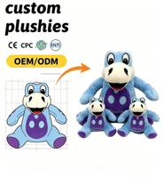 Peluche de dragon bleu sur mesure, jouet en peluche de dragon, jouets en peluche de dragon