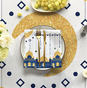 Nappe de table personnalisée de luxe en tissu biologique pour le Ramadan, couvre-table, fournitures pour la fête de l'Aïd Moubarak - Product Image 5