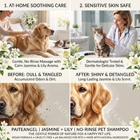 Shampooing pour animaux 300ml Jasmin Lys Nettoyage Doux Peaux Sensibles pH Équilibré Sûr Nettoyage en Profondeur Conditionneur de Pelage Marque Privée