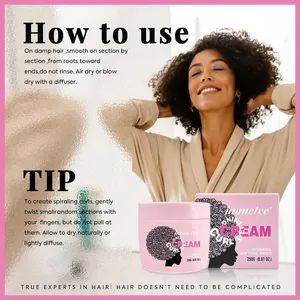 Crema riccia su misura per la cura dei capelli organici per lo Styling Gel per arricciare i capelli esaltatori di cocco Curling crema per le donne per bambini