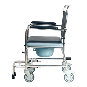 Fauteuil roulant de transfert pliant en aluminium fauteuil roulant de douche avec <span class=keywords><strong>commode</strong></span> - Product Image 3