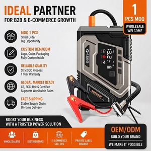 מטען נייד 4 ב-1 10800mAh עם כבל התנעה, תאורת לד, מדחס אוויר ומשאבת ניפוח לצמיגי רכב/משאית - Product Image 5