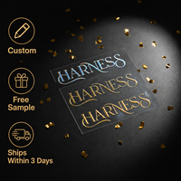 Autocollant personnalisé en feuille d'or avec impression UV DTF, impression par transfert personnalisée, étiquette d'emballage durable de haute qualité, imperméable
