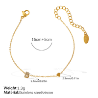 Bracelet Cœur CZ 26 Lettres en Gros, Plaqué Or 18K PVD, Acier Inoxydable, Ne Ternit Pas, Personnalisé pour Couples, Femmes et Hommes