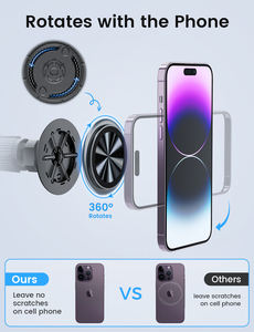 Support de téléphone pour grille d'aération, crochet métallique, absorption des chocs, stable, réglable, universel, GPS, alliage de zinc, support rotatif à <span class=keywords><strong>360</strong></span> degrés - Product Image 4