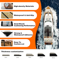 Tapis de sol en mousse de teck EVA pour bateau Melors CNC Marine pour SEA RAY 300