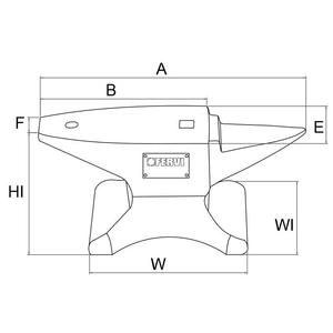 ทั่งเหล็กหล่อ FERVI Incudine ขนาด 95 มม. HI X 230 มม. a X 160 มม. B - Product Image 1