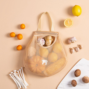 Kitchen multifunctional fruit and vegetable <b>storage</b> <b>hanging</b> bag <b>wall</b>-mounted large capacity breathable mesh <b>storage</b> bag - Product Image 5