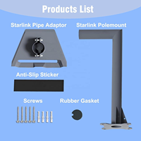 Kit de montage mural et de fixation au toit pour Starlink Gen 3, support long en forme de L avec adaptateur de tuyau pour support de parabole Starlink V3 Standard