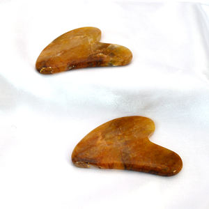 Quartz doré Guasha Conseil Citrine Guasha <span class=keywords><strong>Pierre</strong></span> Coeur Forme Grattage Cristal Massage Outils Soins <span class=keywords><strong>sculpture</strong></span> pour Drainage Lymphatique - Product Image 5