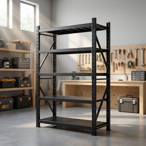 Étagère de rangement multi-matériaux réglable à 5 niveaux, légère, protégée contre la corrosion, en acier massif, pour la maison, le <span class=keywords><strong>garage</strong></span> et le magasin - Product Image 2