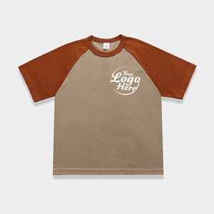Men's Summer Cotton T-Shirt Short Sleeve Color Block Print Design Heavyweight Regular Fit Breathable Anti-Pilling High Quality - Product Image 3