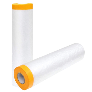 Película de Enmascarar para Pintar, Lámina de Plástico para Pintores con Cinta Adhesiva - Papel de Enmascarar Fácil de Usar para Renovación del Hogar y Protección de Bordes de Automóviles - Product Image 1