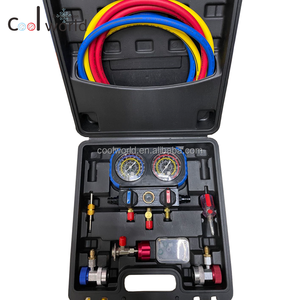 COOLWORLD 3 रास्ता के लिए कई गुना गेज सेट R134A R22 R404A <span class=keywords><strong>R407C</strong></span>, प्रशीतन कई गुना गेज उपकरण किट - Product Image 2