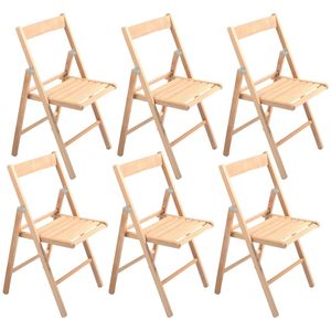 Sedie Pieghevoli in Legno di Faggio 42x40x78 Cm per Interni ed Esterni Senza Braccioli - Product Image 1