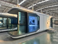 Capsule spatiale de 20 pieds, maison-capsule panoramique pour glamping, maison modulaire préfabriquée pour hôtel et villa, design scandinave