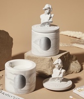 Luxuriöse Duftkerzen mit Charakterstatuen-Deckel, Moderne Sojawachs-Säulenkerzen, Geschenk für Valentinstag, Weihnachten & Muttertag