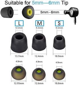 12 Earbuds Pengganti Memory Foam Ear Tips Peredam Kebisingan Silicone Ear Tips 3 Ukuran S <span class=keywords><strong>M</strong></span> L untuk Ear Buds dan Earphone - Product Image 2