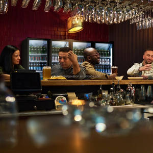 Réfrigérateur vertical à boissons, deux portes, noir, pour bière et vin, vitrine de boissons, présentoir de bar, refroidissement par air - Product Image 4