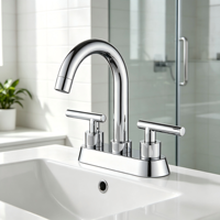 Robinet de lavabo à double poignée en laiton noir mat, mitigeur moderne pour salle de bain à 2 trous