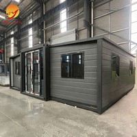 Maison préfabriquée de 30 pieds à bas prix, en stock d'usine, avec 2 chambres, 1 salon, 1 cuisine pour habitation