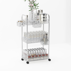 Modern Freestanding Plastic Bathroom <b>Storage</b> Rack Multi Tier <b>Shelf</b> 23.5Cm Height Durable Design For Kitchen And Bath - Product Image 4