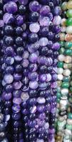 Perles d'agate rayée rouge en pierre naturelle, pierres précieuses en vrac pour la fabrication de bijoux