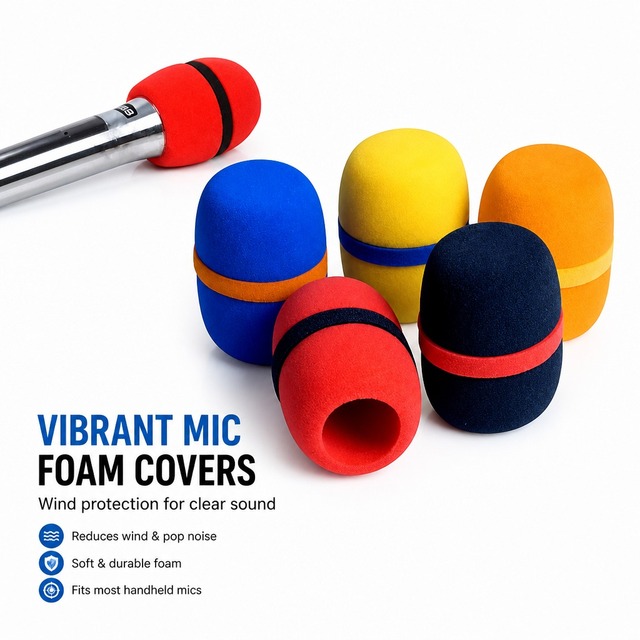 Hot Sale Colorful Handheld Microphone Cover Custom Printed logo Microphone Foam Cover
