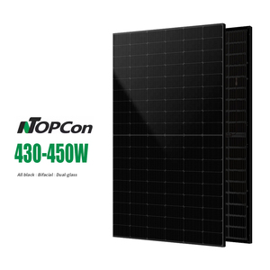 แผงโซลาร์เซลล์โมโนคริสตัลไลน์ Topcon Solar Bifacial Dual Glass 450W 440W 430W สีดำทั้งหมด ที่ดีที่สุดในโลก - Product Image 1