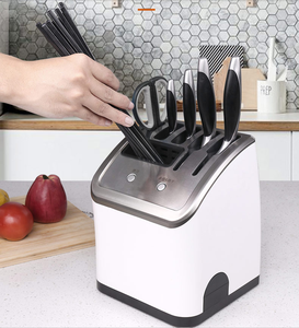 Nuoten 4 en 1 bloc et aiguiseur électrique multifonctionnel intelligent porte-couteau ensemble d'outils de cuisine stockage de <span class=keywords><strong>couteaux</strong></span> - Product Image 5