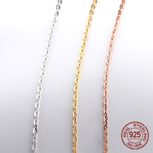 Cadena de Plata de Ley S925 Hipoalergénica Italiana con Eslabones Cruzados, Cadena de Plata Brillante de Alta Calidad para Mujer - Product Image 2