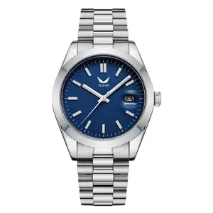 Relógio de pulso masculino vintage luxo automático 5atm impermeável luminosa data mergulho em branco homens e mulher relógios montre pour homme