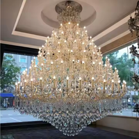 Hôtel de luxe hall lustre en cristal salon suspension lustres de cristal led grand lustre lumière