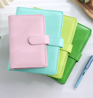 Carnet de budget à anneaux en cuir PU couleur macaron, format A5/A6, pour feuilles mobiles
