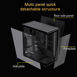 Boîtier d'ordinateur Lovingcool Full Tower, compatibilité large des cartes mères E-ATX à ITX, double verre trempé, refroidissement par eau 360 mm - Product Image 6