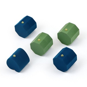 Mini Octagonal and Heart Shaped Velvet Ring <b>Box</b> with Solid Pattern Creative <b>Small</b> Flocking Jewelry <b>Packaging</b> Ring <b>Box</b> - Product Image 3