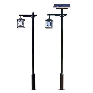 เสาไฟสวนพลังงานแสงอาทิตย์ LED โคมแก้ว โครงเหล็ก IP66 แสงขาวกลาง 2700K พร้อมเซ็นเซอร์ตรวจจับความเคลื่อนไหว รับประกัน 10 ปี ไม่สามารถถอดประกอบได้ - Product Image 1