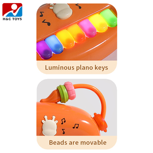Cartone animato animale giraffa Mini tastiera multifunzione perline di avvolgimento pianoforte musicale giocattolo educativo strumento elettronico per la plastica - Product Image 3