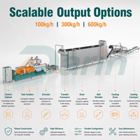 Ligne d'extrusion de croquettes bicolores pour animaux de compagnie 300 kg/h, ligne de production d'aliments pour chiens bicolores avec PLC et acier inoxydable