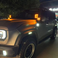 Phare de travail LED carré 130W 5 pouces 4 lentilles DRL ambre pour camion, SUV, voiture 12V 36V