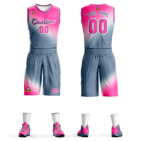 Ensemble de maillots de basket-ball réversibles à impression numérique, respirants, grande taille, design personnalisé, séchage rapide