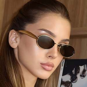 Lunettes de soleil ovales en métal rétro Y2K punk 2025 avec logo personnalisé, petite monture, protection UV400 pour hommes et femmes - Product Image 5