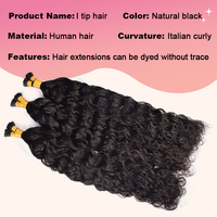 Extensions de cheveux naturels RXHAIR I-Tip, prix de gros, cheveux bruts originaux, extensions I-Tip bouclés italiens, cheveux bruts