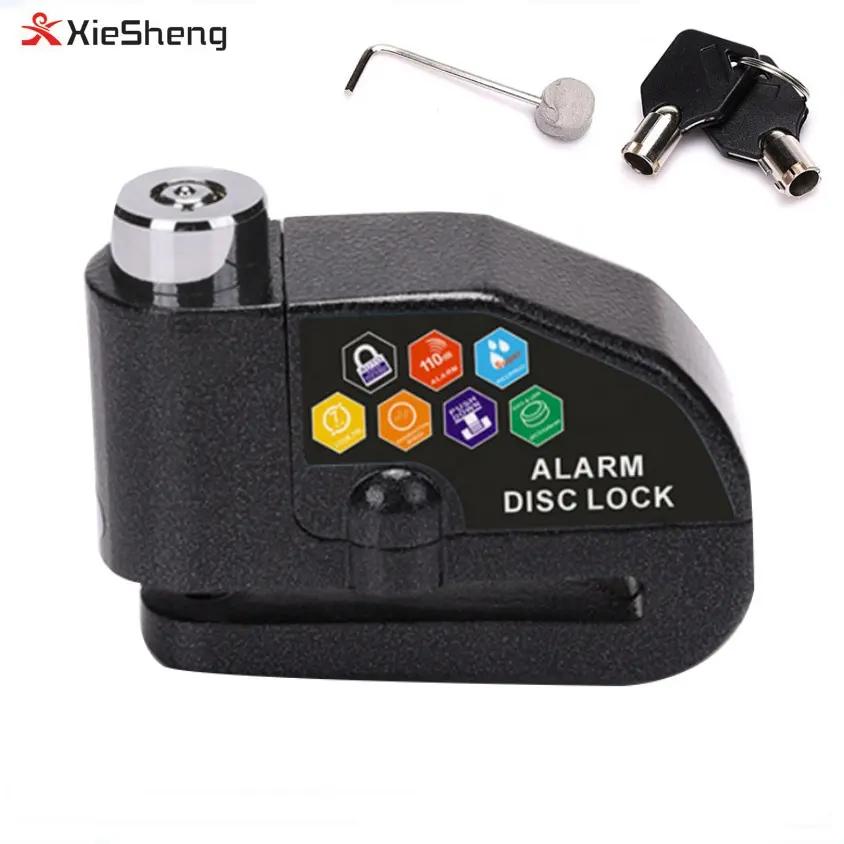 Motorfiets Alarm Slot Fiets Security Disc Rem Alarm Lock Anti-Diefstal Zink Steegje Kabel Fietsslot Met Sleutels