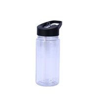 Botol Minum Transparan Elegan Portabel dengan Sedotan, Anti Bocor, Tutup Lipat, Bahan PC Berlapis Ganda, Aman untuk Mesin Cuci Piring, Kapasitas Besar untuk Olahraga